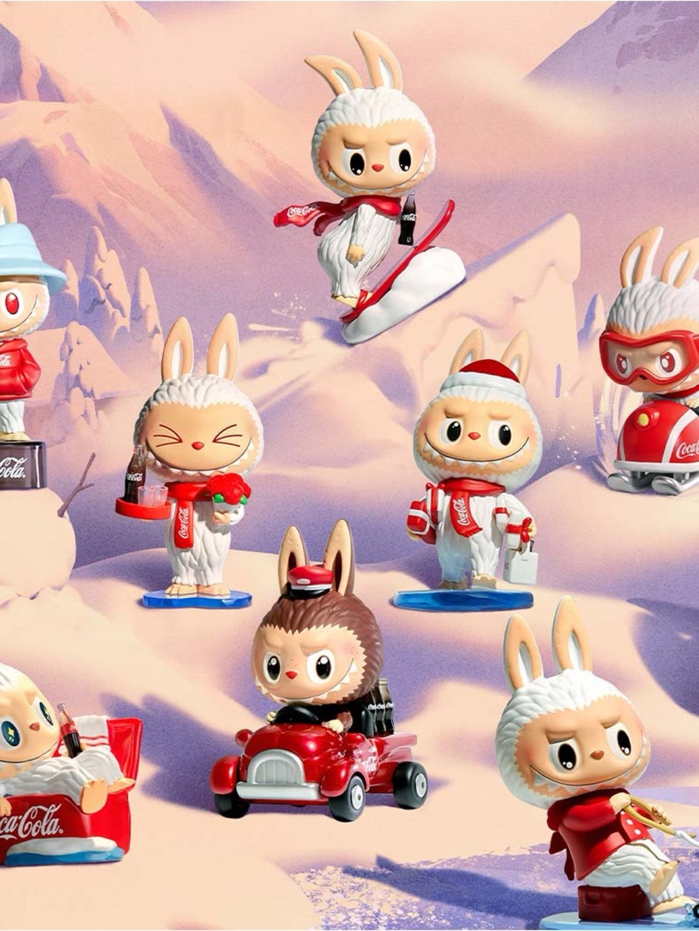 Set of 3 Coca-Cola Collectible Labubu Figurines